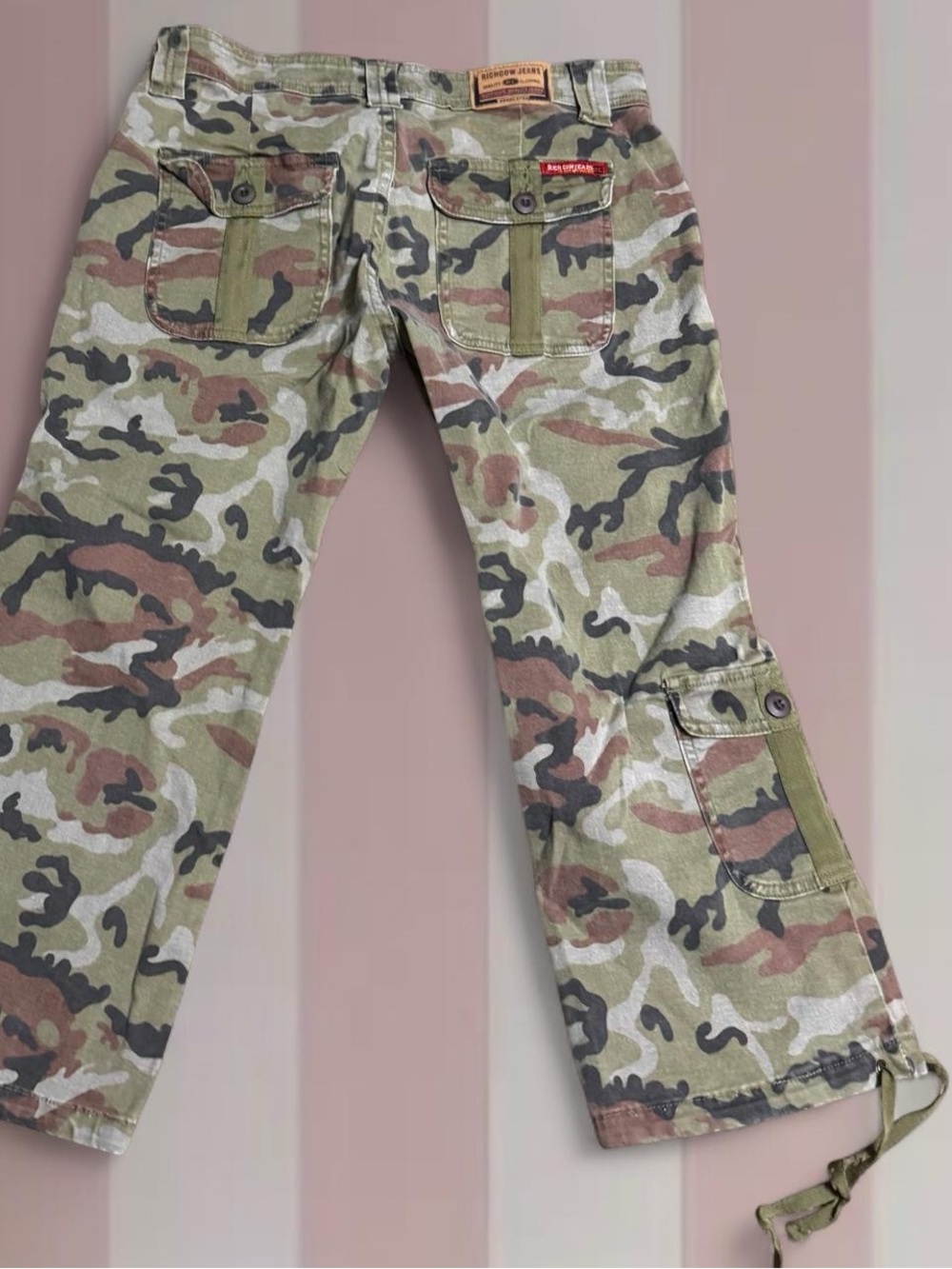 Camo Y2K Capri’s With Drawstring Leg